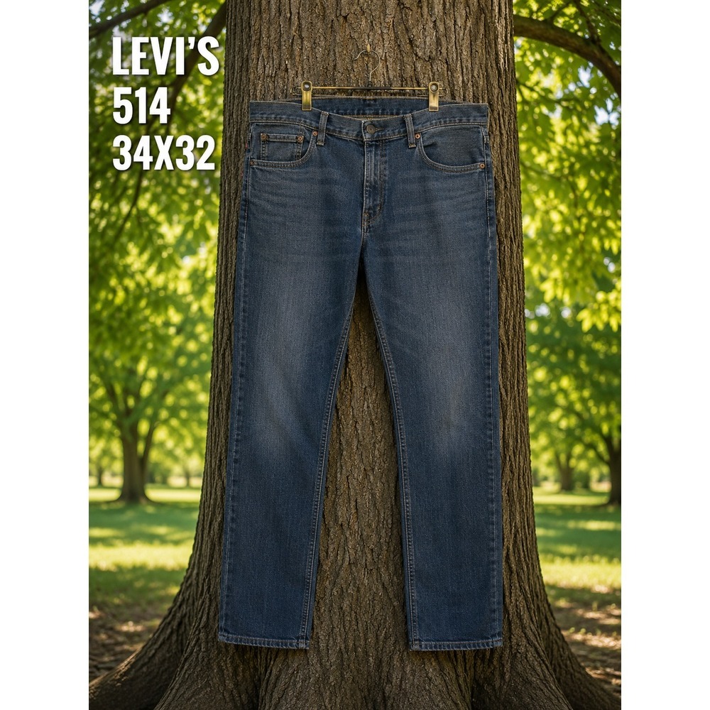 Levi's 514 Men's Jeans 34x32 Medium Wash Straight Fit Denim Pants